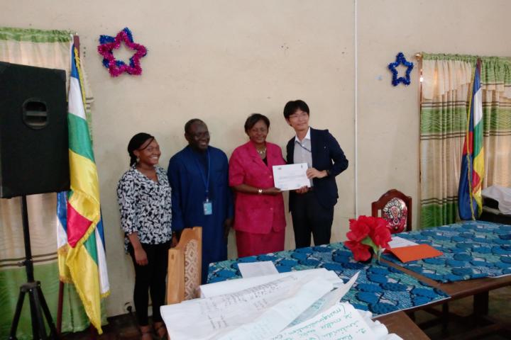 Clôture de la séance de renforcement de capacités des membres du comité de coordination de la SNPREV  dans la salle de conférence de ICASSES à Bangui le 30 oût 2019 